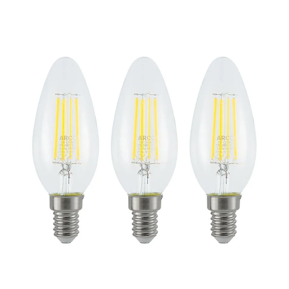 LED-filamentpære E14 4 W 827 3-trins-dæmper, 3 stk