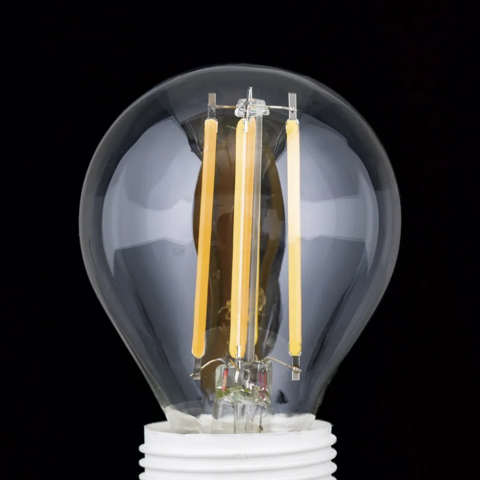 LED-filamentpære E27 G45 klar 6W 827 720lm dæmpbar