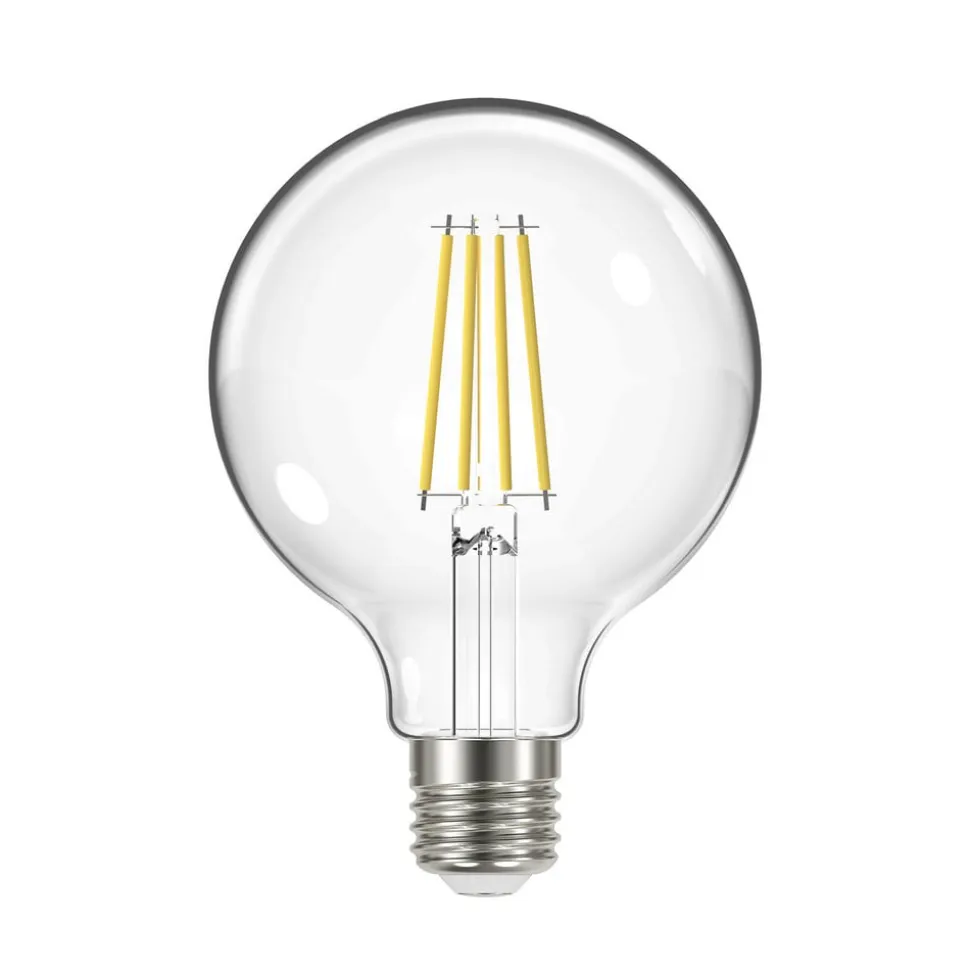 LED-filamentpære, E27, G95, 3,8W, 3000K, 806lm, 3 enheder
