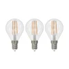LED-filamentpære E14 4W 2.700 K dråbe dæmpes 3 stk