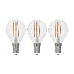 LED-filamentpære E14 4W 2.700 K dråbe dæmpes 3 stk