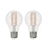 LED-filamentpære E27 6W klar 2.700K dæmpbar sæt med 2 stk