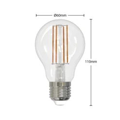 LED-filamentpære E27 8W klar 2.700K dæmpbar sæt med 3 stk