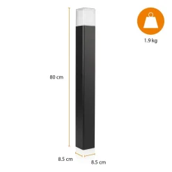 LED-gadelampe OOL-50018, aluminium, højde 80 cm