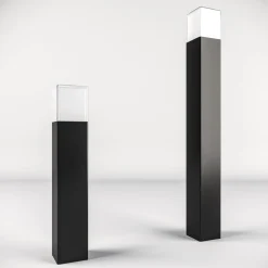 LED-gadelampe OOL-50018, aluminium, højde 80 cm