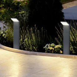 LED-gadelampe PEARL, højde 50 cm, antracit, metal, IP54
