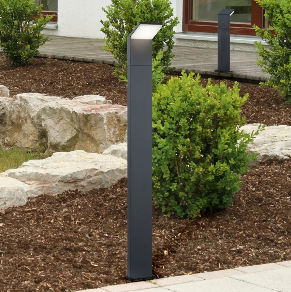 LED-gadelampe PEARL, højde 100 cm, antracit, metal, IP54