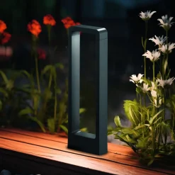 LED-gadelampe RENO, antracit, højde 50 cm, metal, IP54