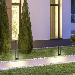 LED-gadelampe RENO, antracit, højde 100 cm, metal, IP54