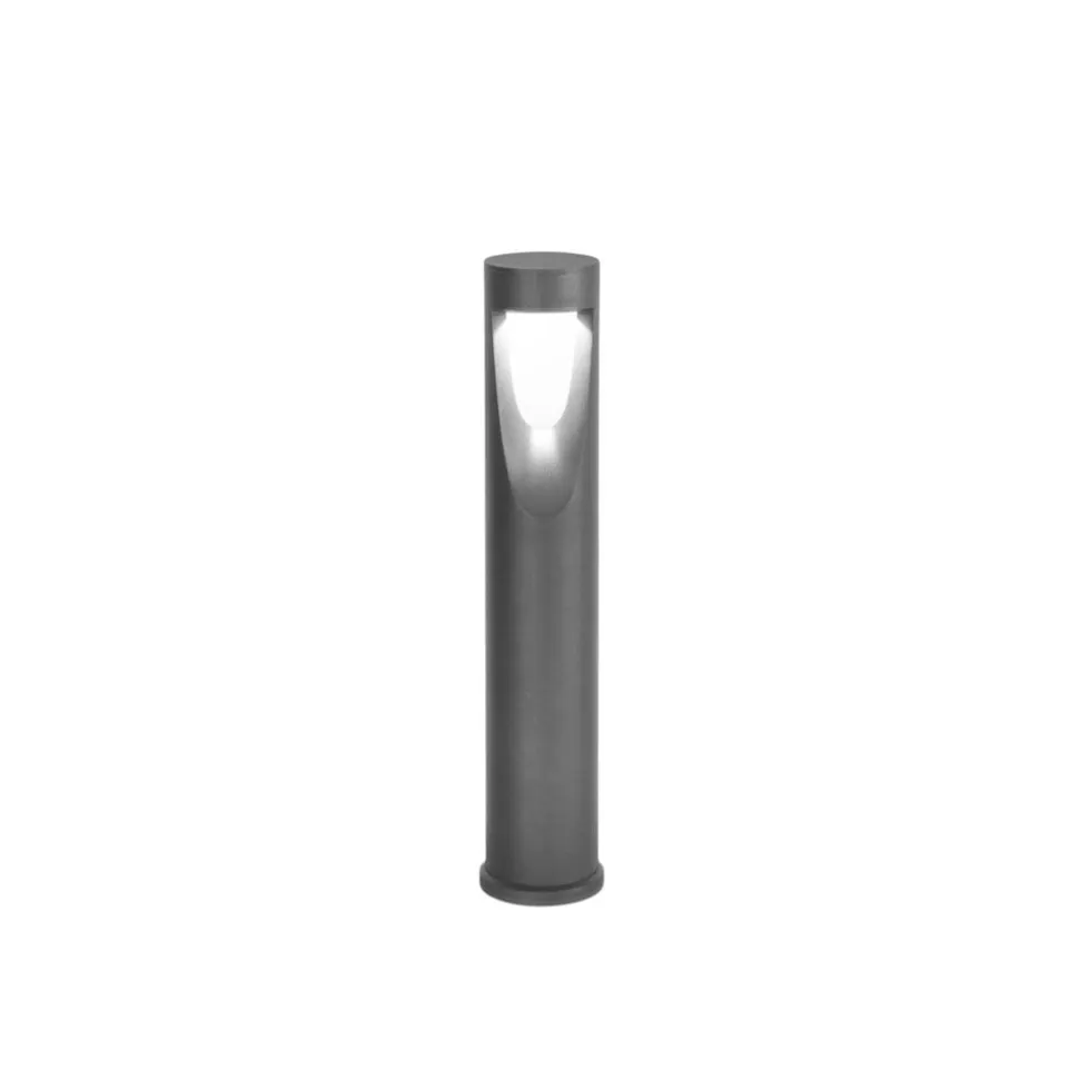 LED-gadelampe Teo, 60 cm høj, sort, metal, IP65