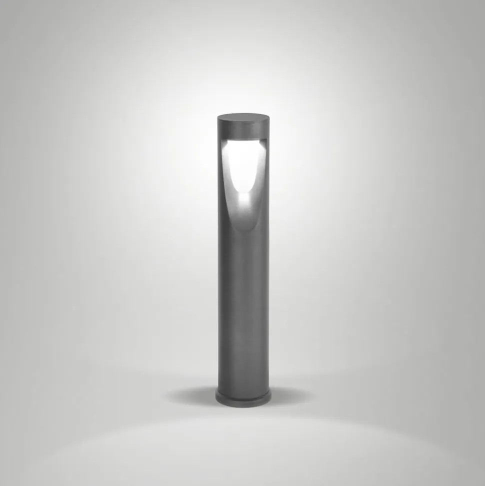 LED-gadelampe Teo, 60 cm høj, sort, metal, IP65