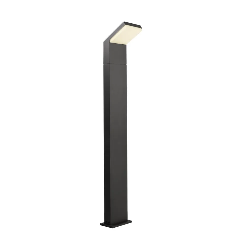 LED-gadelampe Tucanae, grå, højde 100 cm, IP65, metal