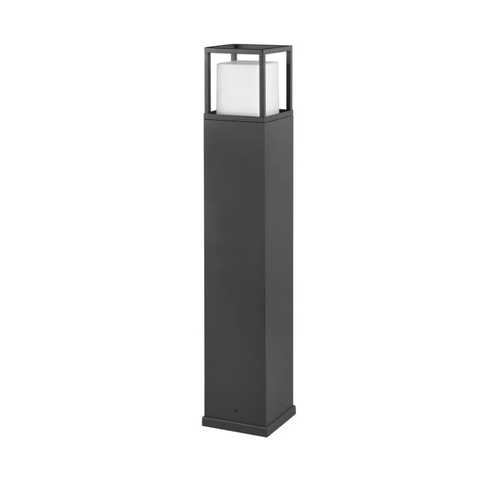 LED-gadelampe Witham, 80 cm høj, antracit, CCT, IP54