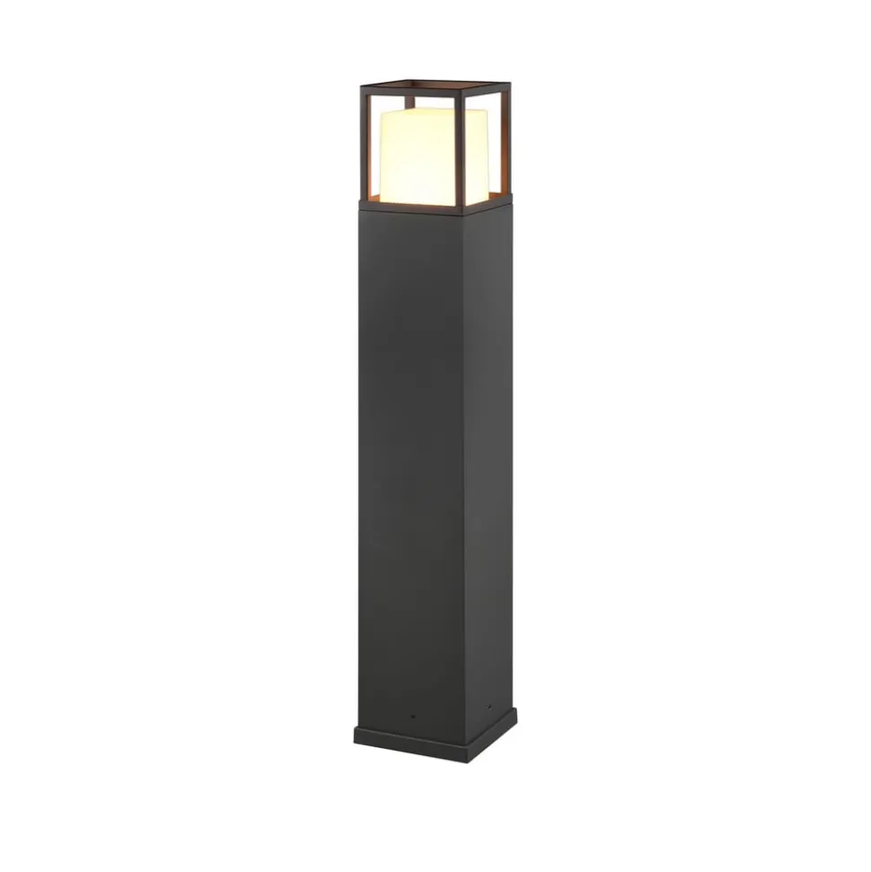 LED-gadelampe Witham, 80 cm høj, antracit, CCT, IP54