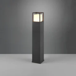 LED-gadelampe Witham, 80 cm høj, antracit, CCT, IP54