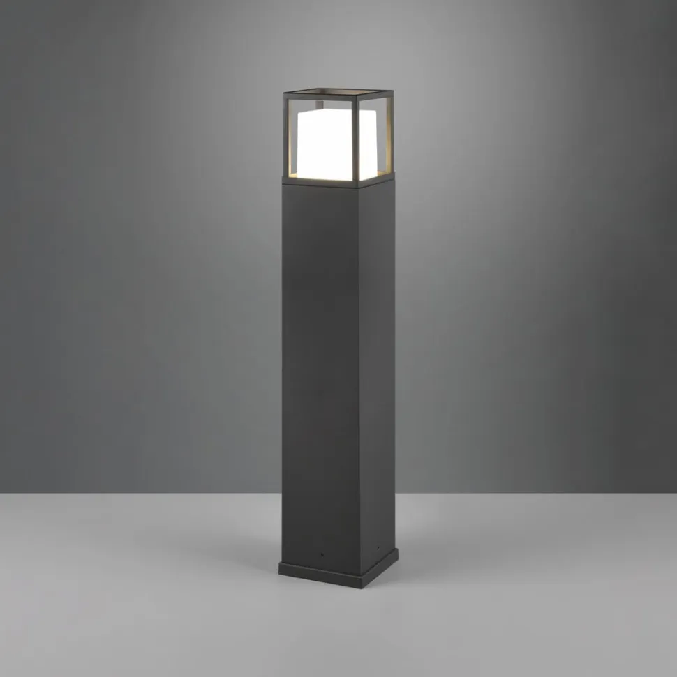 LED-gadelampe Witham, 80 cm høj, antracit, CCT, IP54