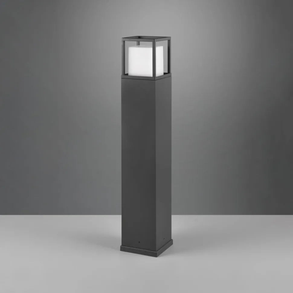 LED-gadelampe Witham, 80 cm høj, antracit, CCT, IP54