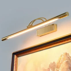 LED-gallerilampe Piktura, poleret messing