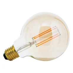 LED-globepære E27 G95 6 W ravgul 2.200 K, dæmpes