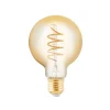 LED-globepære E27 4W ravfarvet Ø 8 cm