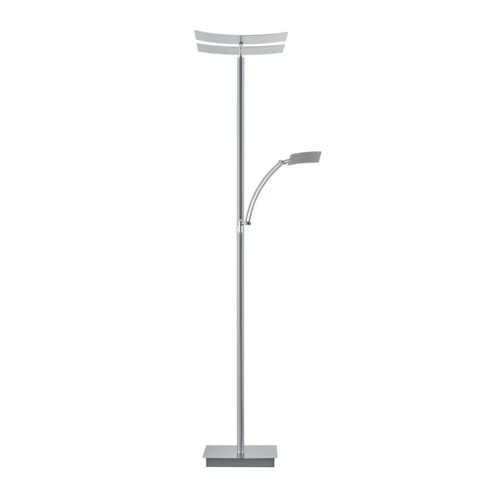LED-gulvlampe Andy, 3 lyskilder, mat nikkel, CCT, dæmper