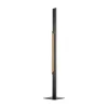 LED-gulvlampe Arcus, sort/brun, højde 126 cm, metal/træ