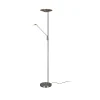 LED-gulvlampe Brantford, læselampe nikkel mat