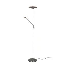 LED-gulvlampe Brantford, læselampe nikkel mat