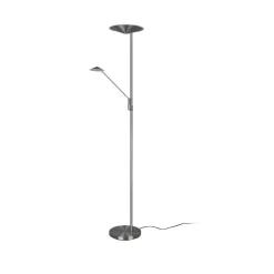 LED-gulvlampe Brantford, læselampe nikkel mat