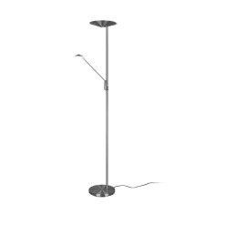 LED-gulvlampe Brantford, læselampe nikkel mat