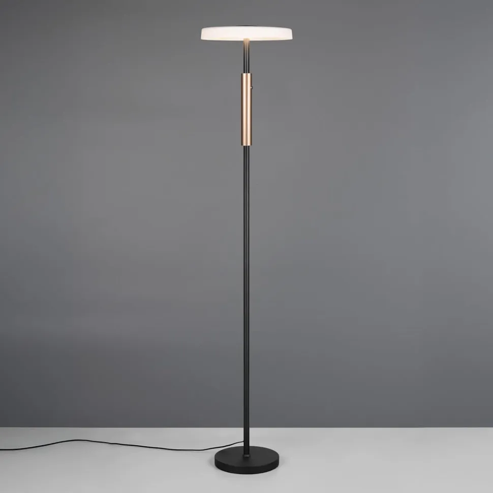 LED-gulvlampe Celeste hvid/brun 160 cm glas/metal Touchdim