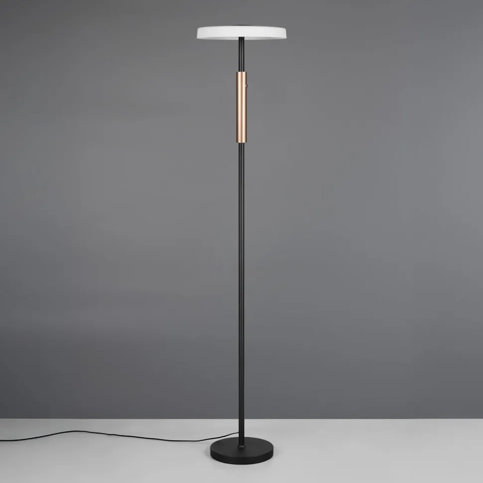 LED-gulvlampe Celeste hvid/brun 160 cm glas/metal Touchdim