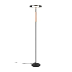 LED-gulvlampe Celeste krom/træ 160 cm glas/metal Touchdim