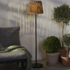 LED-gulvlampe Cesta 127 cm brun/sort plast/metal