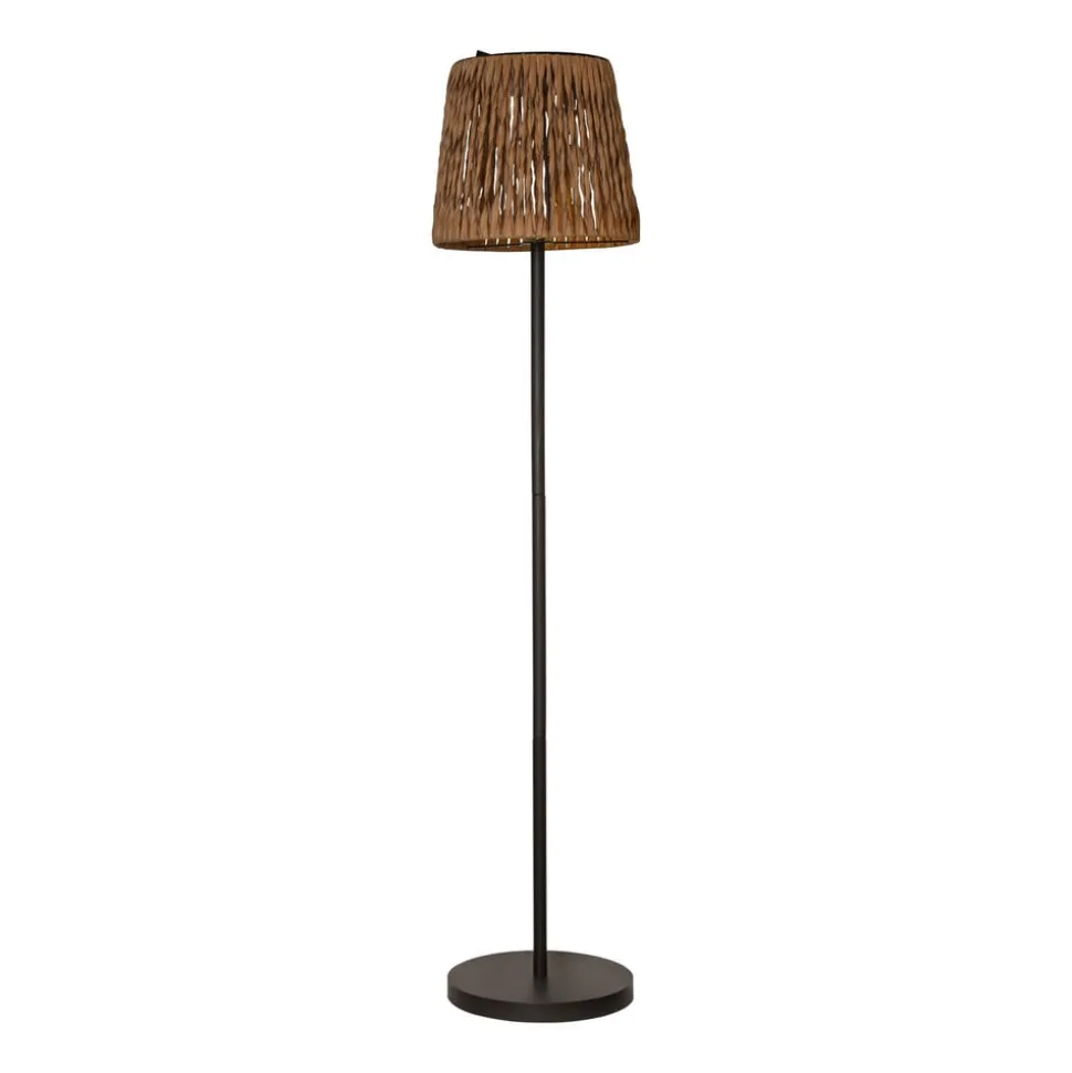 LED-gulvlampe Cesta 127 cm brun/sort plast/metal