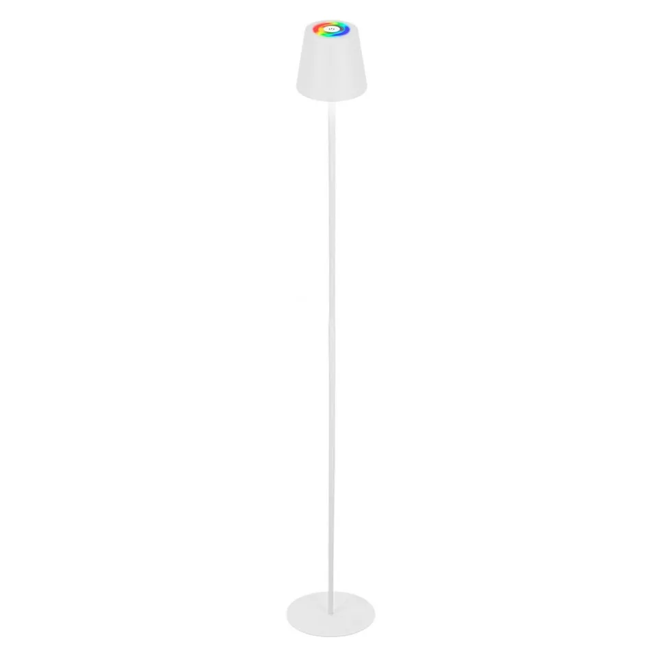 LED-gulvlampe Coloris, hvid, RGB, dæmper, IP44, USB