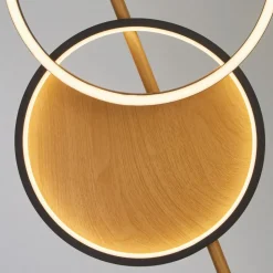 LED-gulvlampe Curio, trælook