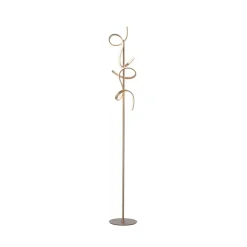 LED-gulvlampe Curls, messing, metal, 156 cm høj, dæmpbar