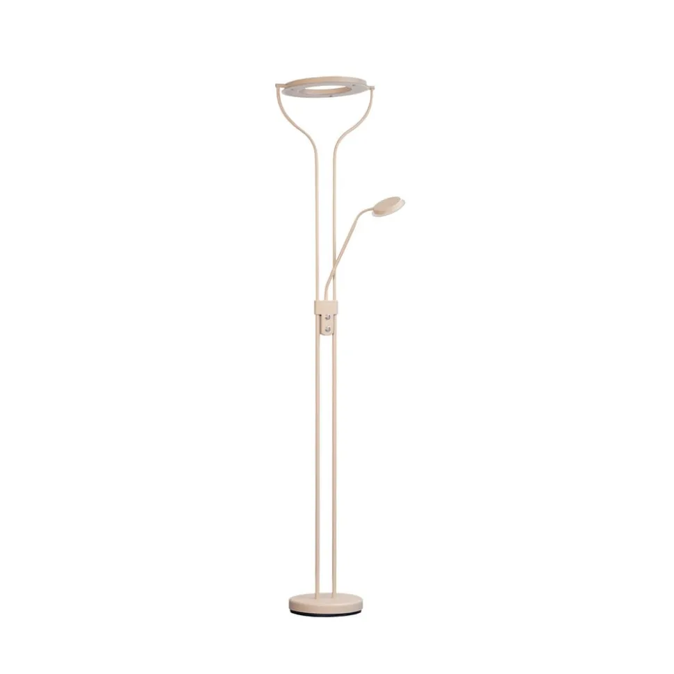 LED-gulvlampe Davos, sandfarvet, højde 180 cm, 2 lyskilder, CCT