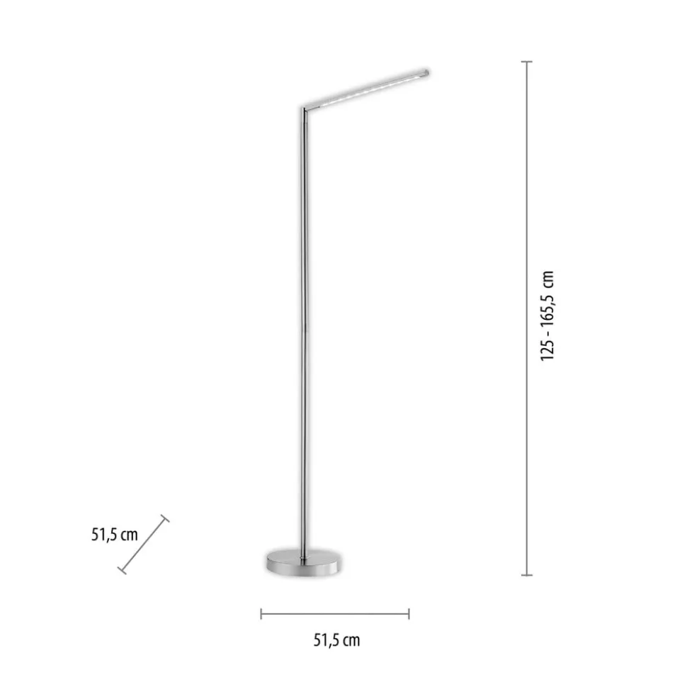LED-gulvlampe Dawda med lysdæmper, stål