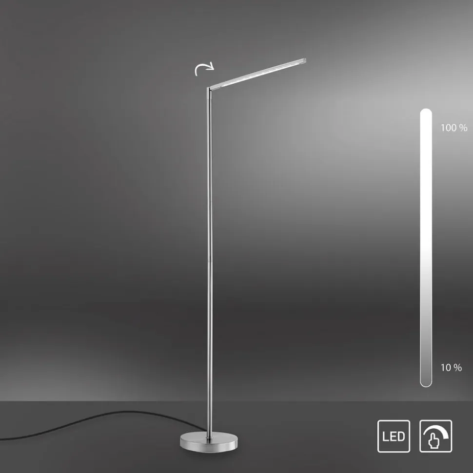 LED-gulvlampe Dawda med lysdæmper, stål