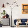 LED-gulvlampe Della, højde 190 cm, sort/mørkegrå, 3 lyskilder.