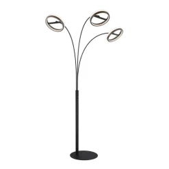 LED-gulvlampe Della, højde 190 cm, sort/mørkegrå, 3 lyskilder.