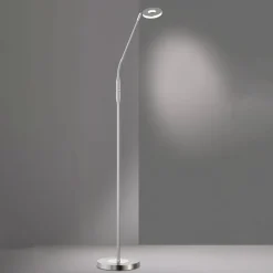 LED-gulvlampe Dent, CCT, enkeltlys, nikkel
