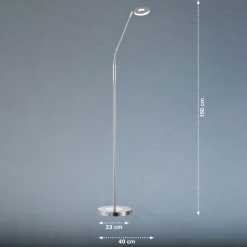 LED-gulvlampe Dent, CCT, enkeltlys, nikkel