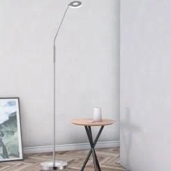 LED-gulvlampe Dent, CCT, enkeltlys, nikkel