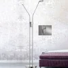 LED-gulvlampe Dent, CCT, to lys, nikkel