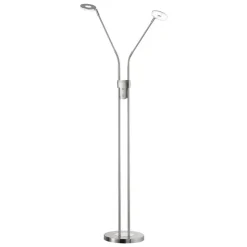LED-gulvlampe Dent, CCT, to lys, nikkel