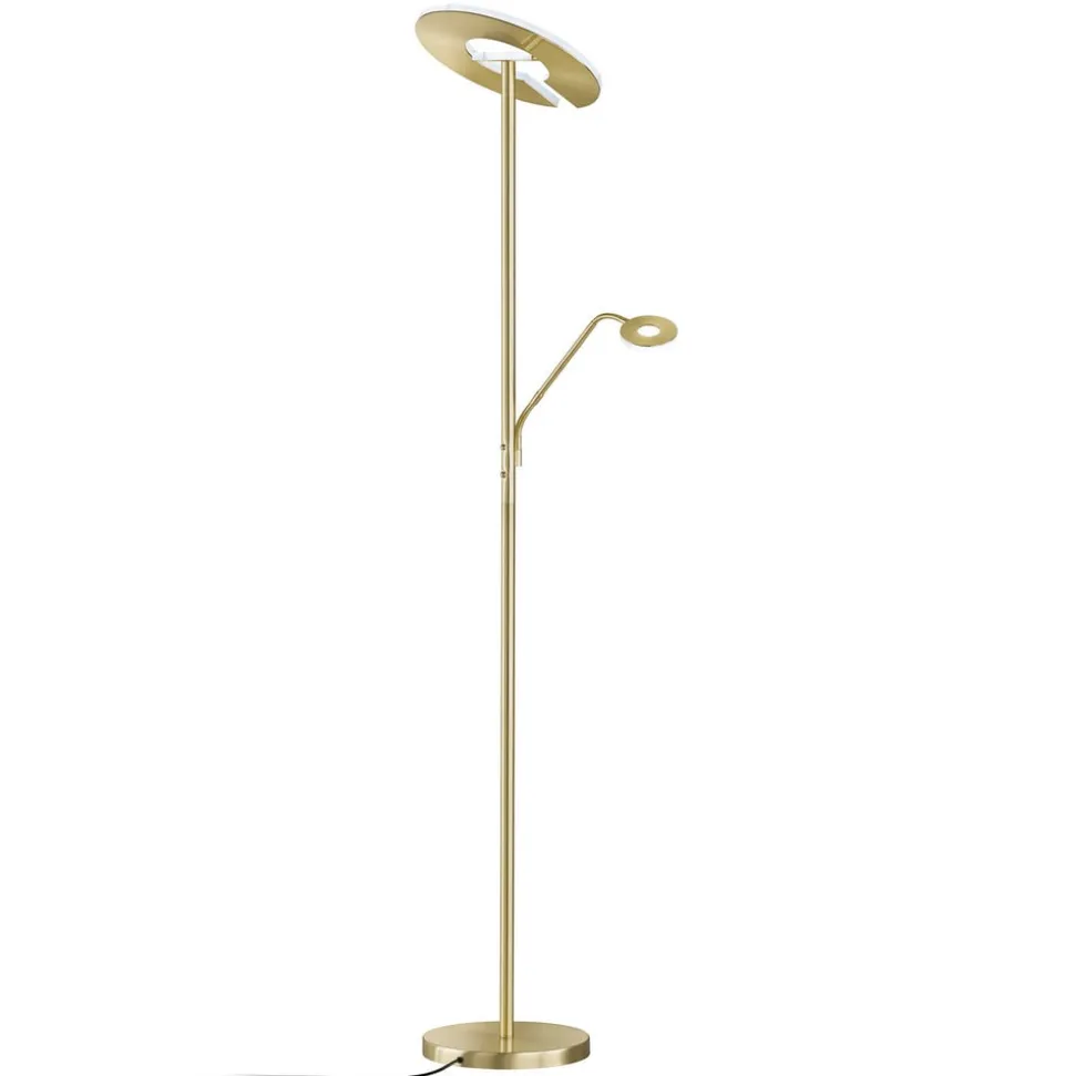 LED-gulvlampe Dent, messingfarvet, 180 cm, CCT, 2 lyskilder