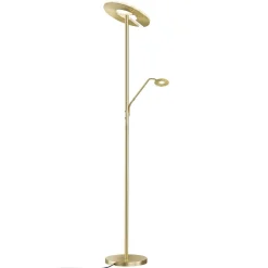 LED-gulvlampe Dent, messingfarvet, 180 cm, CCT, 2 lyskilder